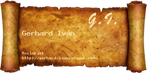 Gerhard Iván névjegykártya
