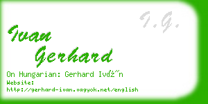 ivan gerhard business card